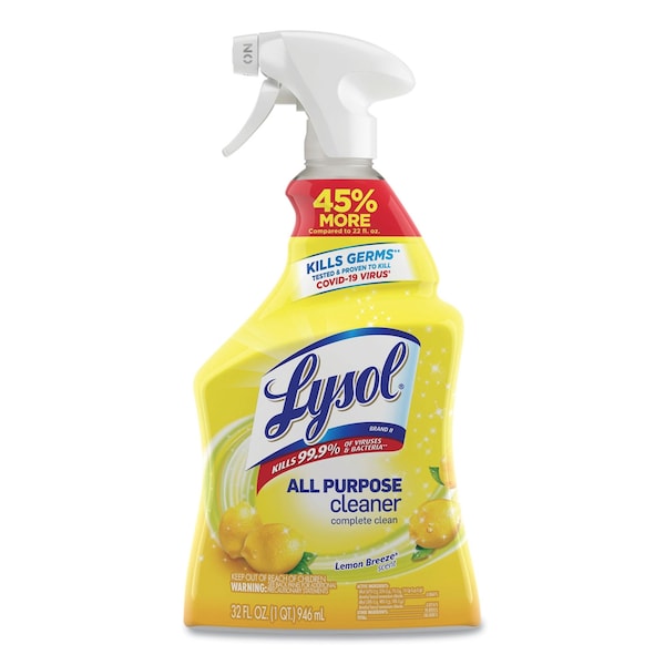 Lysol Cleaners & Detergents, Spray Bottle, 32 oz, Lemon Breeze 19200-75352 - main